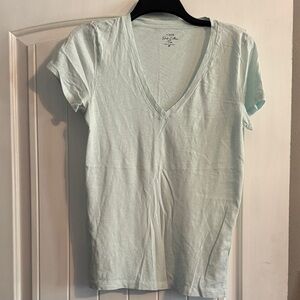 J. Crew Soft Mint V-Neck Tee